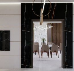 Lüks Otel ve Villa Yemek Salonlarında Doğal Taş Masalar ve Zemin Tasarımı: Renk Uygulamaları ve Mimari Detaylar
